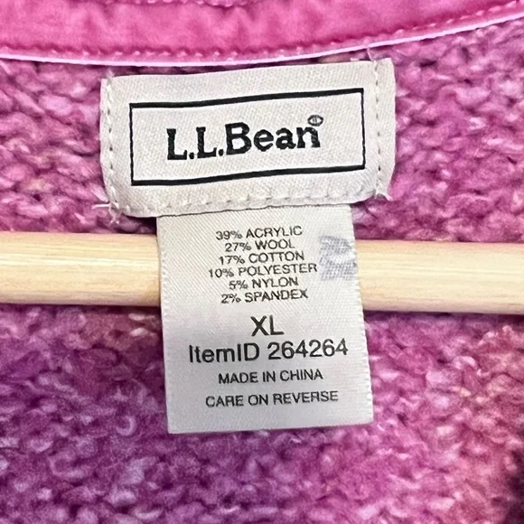 LL Bean Cable Knit Wool Sweater Vest Size XL - Picture 6 of 6